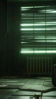 Set up view of dark room abandoned in the Psychiatric Hospital video