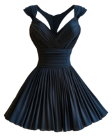 Elegant blue pleated dress, cut out - stock .. png