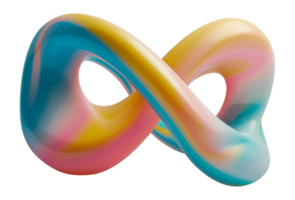 pastel infinito lazo con translúcido degradado png