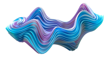 Wavy blue layers abstract 3D illustration png