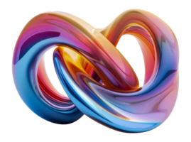 Glossy twisted loops in vibrant hues png