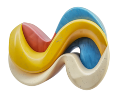 Colorful abstract rubber sculpture with intertwined loops png