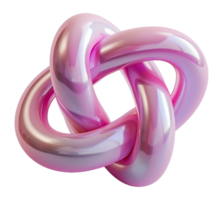 Pink interconnected loops in glossy abstract design png