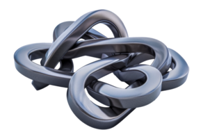 Interwoven gray satin loops in an abstract design png