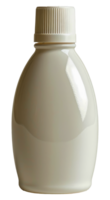 Single white cosmetic bottle with ribbed lid png