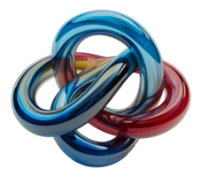 Swirling abstract forms in blue and red gradient png