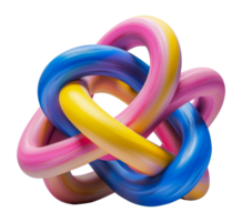 Twisted colorful loops in a playful abstract design png