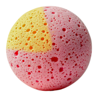 Pink and yellow speckled foam texture sphere png