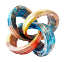 Textured multicolor abstract 3D infinity sculpture png