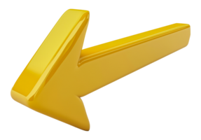 Yellow angular plastic arrow png