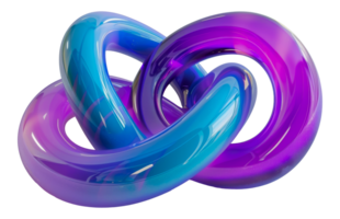 Shiny intertwined blue and purple loops png