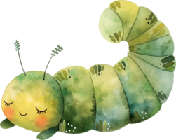 Cute Caterpillar Dreaming Butterfly png