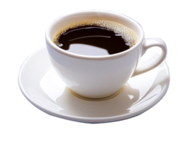 a cup of coffee with a white saucer and a cup of coffee. png