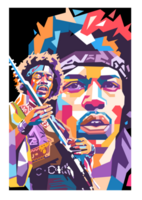 Jimi Hendrix el leyenda músico en wpap Arte estilo png