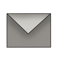 Simple Grey Square Envelope on a Transparent Background png