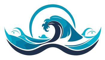 High wave for surfing with foam illustration vector
