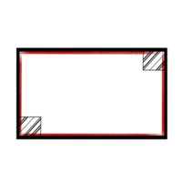 rouge et noir rectangle Cadre sur une transparent Contexte png