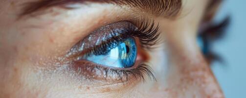 Close Up of Womans Blue Eye photo