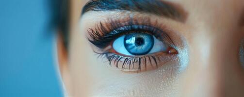 Close Up of Womans Blue Eye photo