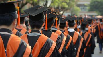 Large Group of People in Graduation Gowns photo