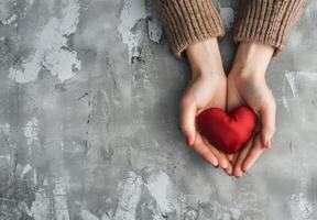 Person Holding Red Heart photo