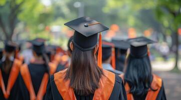 Large Group of People in Graduation Gowns photo