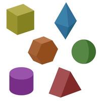 Cube icons set. Geometric 3D models isolated on a white background. vector