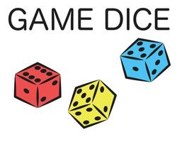 Three cubes illustration. Cartoon bones.A set of game cubes. vector