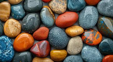 Close Up of Colorful Stones photo