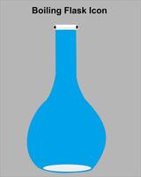blue boiling flask icon template, one of the laboratory equipment vector