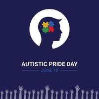 Autistic Pride Day. 18 June. Holiday concept. Template for background with banner, poster and card. flat illustration. Flat design. vector