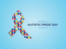 Autistic Pride Day. 18 June. Holiday concept. Template for background with banner, poster and card. flat illustration. Flat design. vector