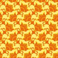 Orange flowers on a yellow background seamless pattern vector