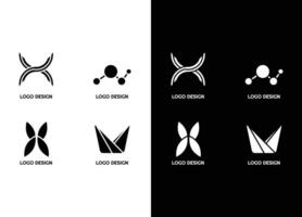 awesome geometric company corporate business Logo set vector