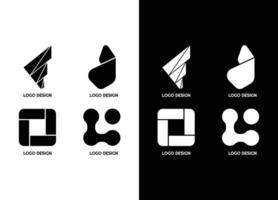 awesome geometric company corporate business Logo set vector