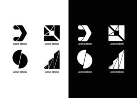 awesome geometric company corporate business Logo set vector