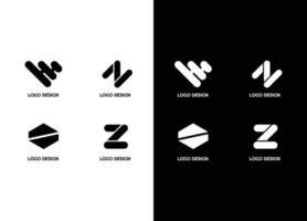 awesome geometric company corporate business Logo set vector