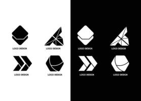 awesome geometric company corporate business Logo set vector