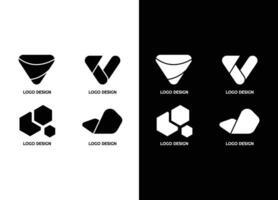 awesome geometric company corporate business Logo set vector