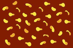 Set of flying snacks for animation. Flying chips vector