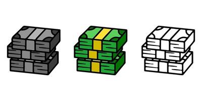 Stack Of Money, colour, Black and white vector