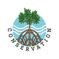 mangrove forest conservation illustration logo vector