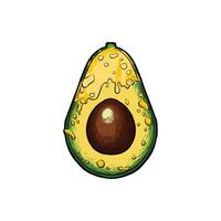 illustration of avocado smeared with oil vector