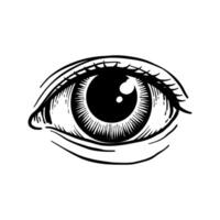 negro y blanco ilustración de uno ojo vector