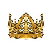 Hand drawn illustration of a king's crown with colors vector