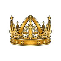 Hand drawn illustration of a king's crown with colors vector