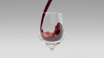 rosso vino scrosciante nel bicchiere video