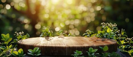 Wooden Platform in Forest photo