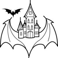 Halloween coloring pages for kids. Happy Halloween outline vector