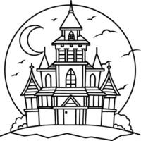 Halloween coloring pages for kids. Happy Halloween outline vector